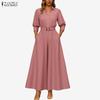 Women 3/4 Sleeve Blouse and Wide Leg Pants Casual Two Piece Suit Sets