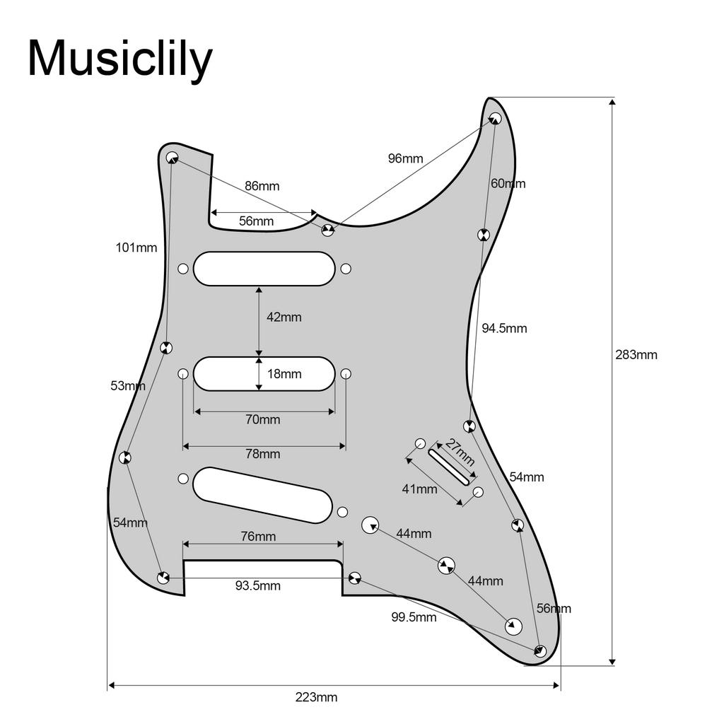 Musiclily Pro SE SSS Strat Prewired Pickguard Staggered Alnico 5 Single Coil Pickup для гитары ST Stratocaster Electric Cream 3P,