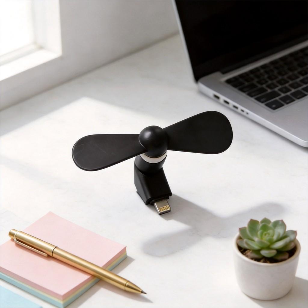 Apple Interface Mini Fan For Phones With Adjustable Head And Low Power Consumption