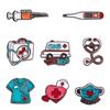 Medical Series Cartoon Brooch Stethoscope Ecg Ambulance Medical Supplies Badge Nurse Festival