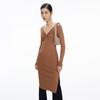 JNBY 2023 Spring V-Neck A-Line Midi Dress