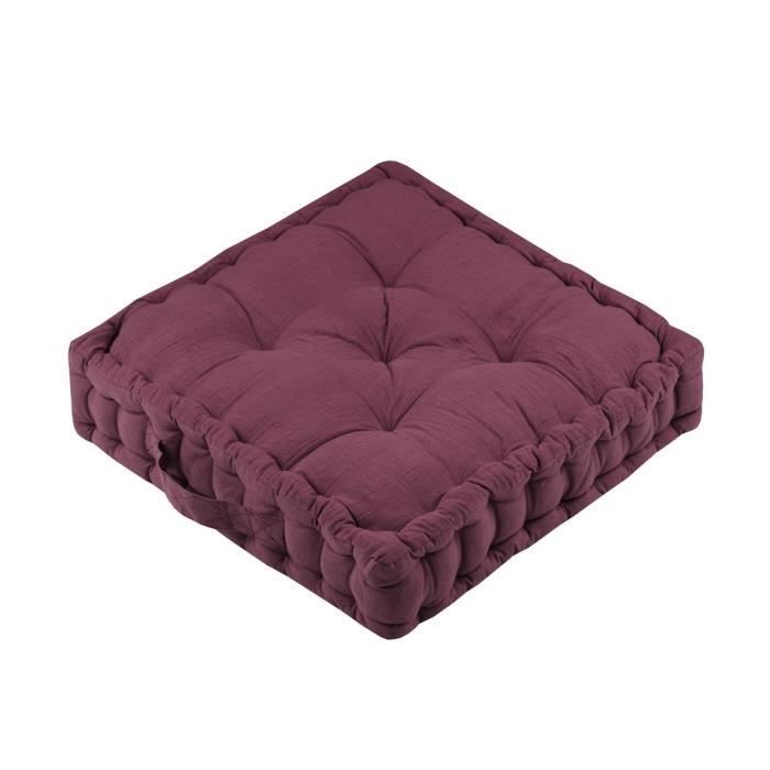 Coussin de sol en gaze de coton 45 x 45 cm Pop color pourpre