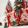 Christmas Velvet Gift Bag Santa Drawstring Bag Candy Apples Handle Bag Christmas Tree Hanging Decoration New Year Christmas Gift
