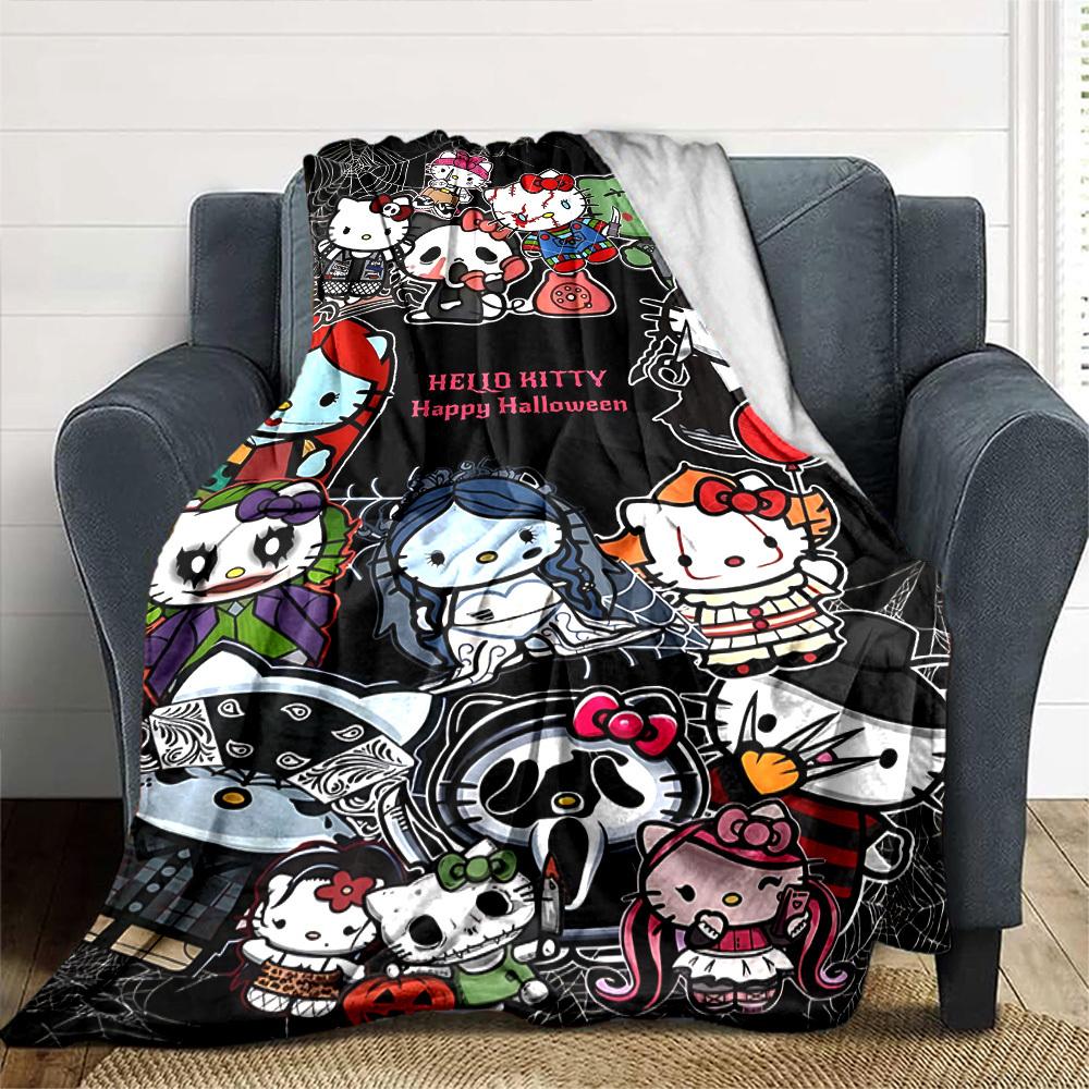 1 шт. Плед Hello Kitty Счастливым Хэллоуином Легкий фланелевый плед для дивана, кровати, путешествий, кемпинга, гостиной, офиса, дивана, кресла