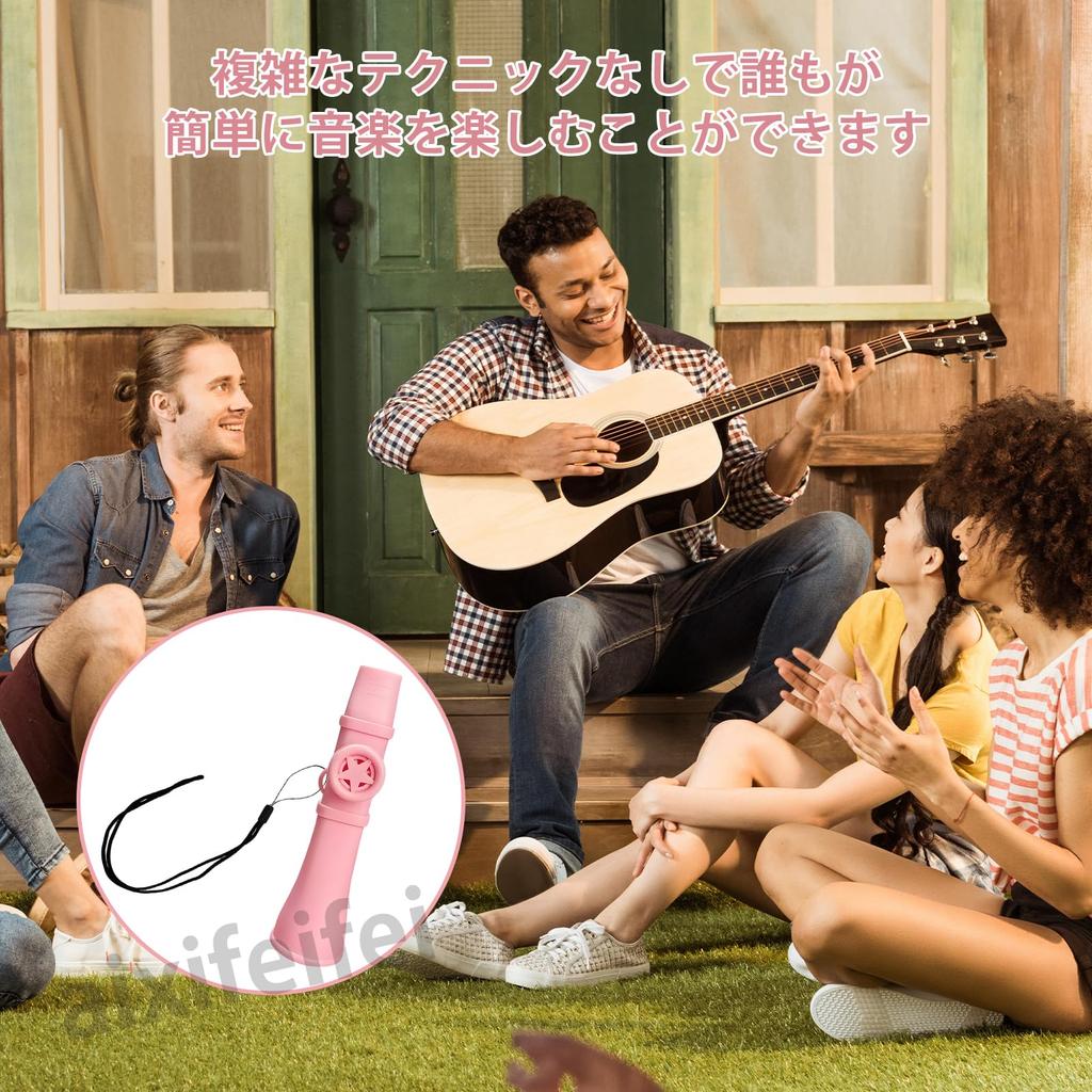 ADOFUN Kazoo with Educational Kazoo Musical Toy for Kids and Portable Easy to Musical Instrument Gift for Music Lovers of All Powder Color Strap,