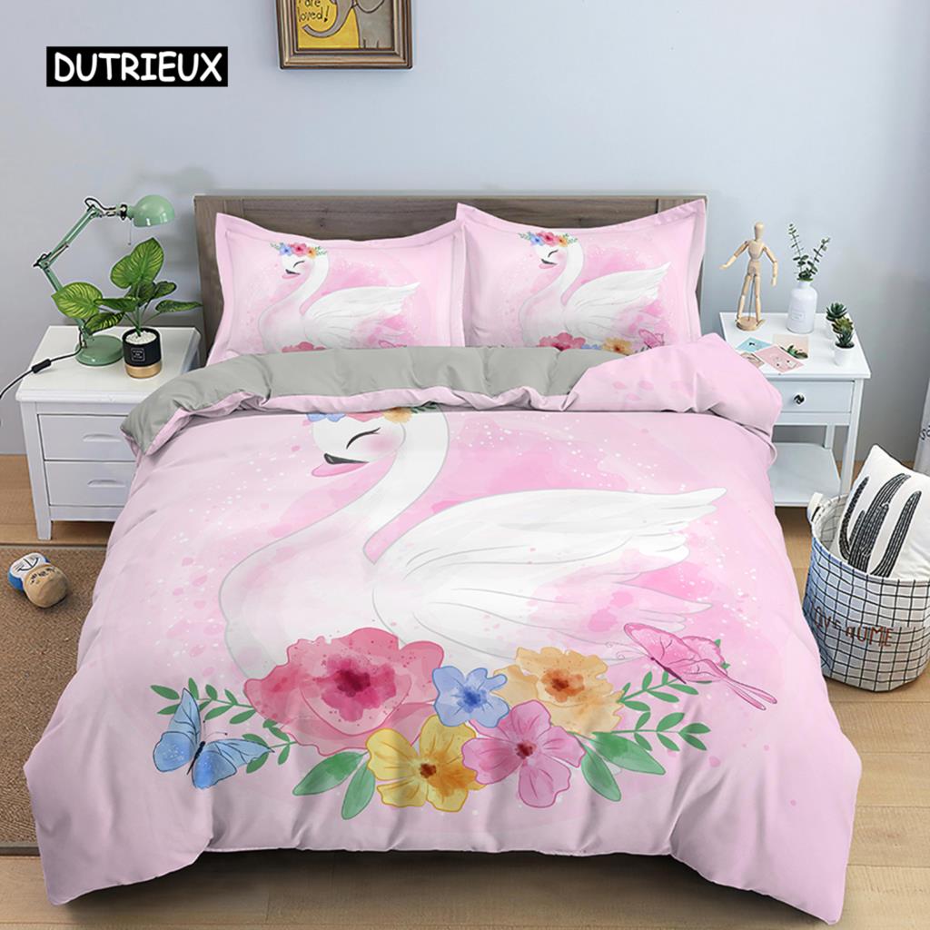 Комплект постельного белья с изображением мультяшных животных, пододеяльник для мальчиков и девочек, симпатичный пододеяльник с изображением животных, украшение для спальни, детский подарок