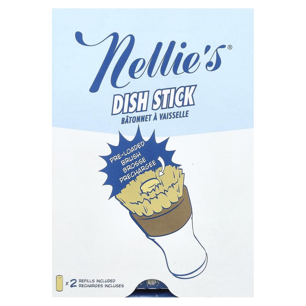 Nellie's Палочки для мытья посуды, 1 палочка, 2 сменных блока