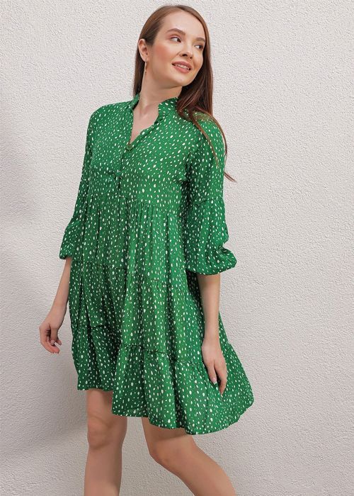 MT Clothes - Green Patterned Dress 36