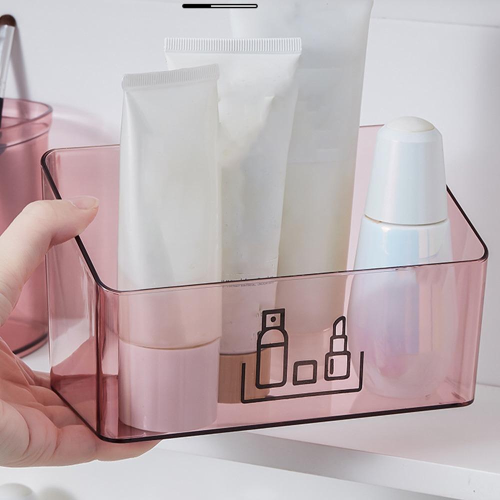 Rectangular Mirror Cabinet PS Cosmetic Makeup Organizer Jewelry Organizer Desk Storage Box Desktop