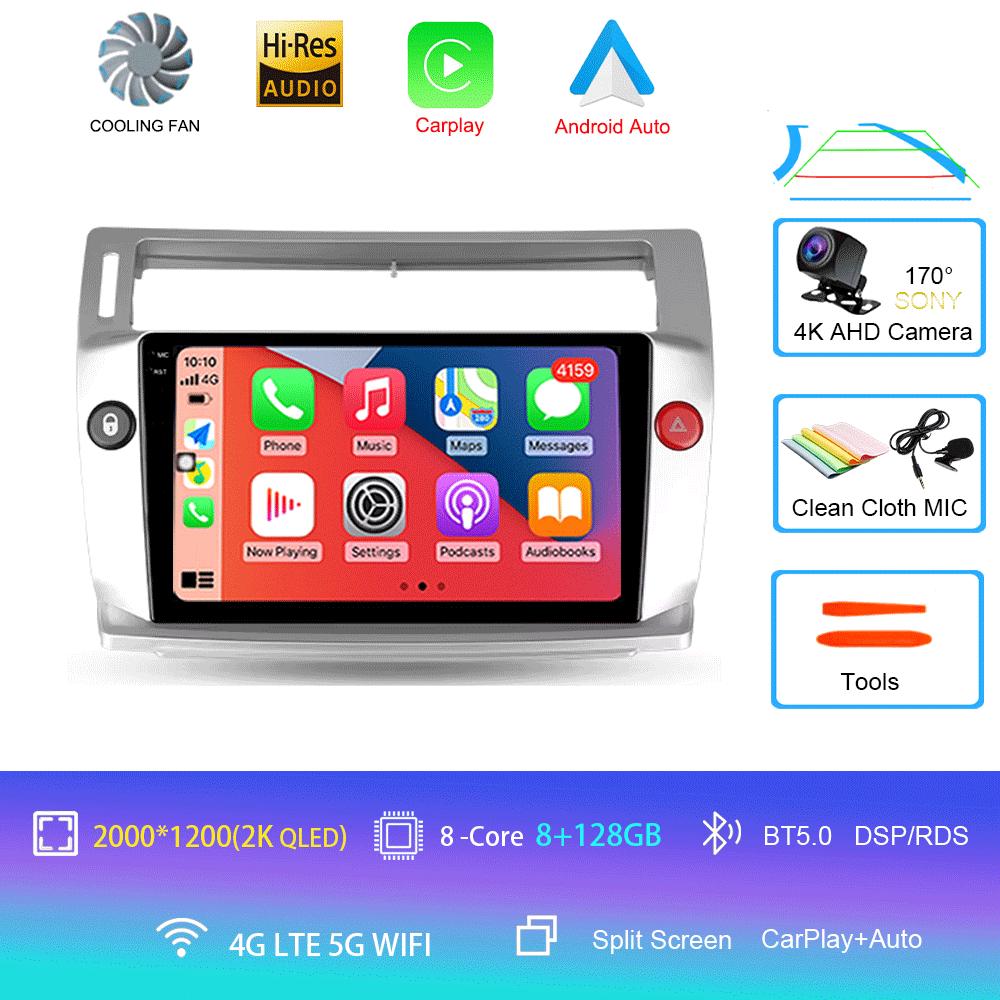 Автомобильное радио Android 14 Carplay для Citroen C4 C-Triomphe Quatre 2004-2014 Мультимедиа Видео 2Din DVD Стерео Динамик Аудио Головное Устройство