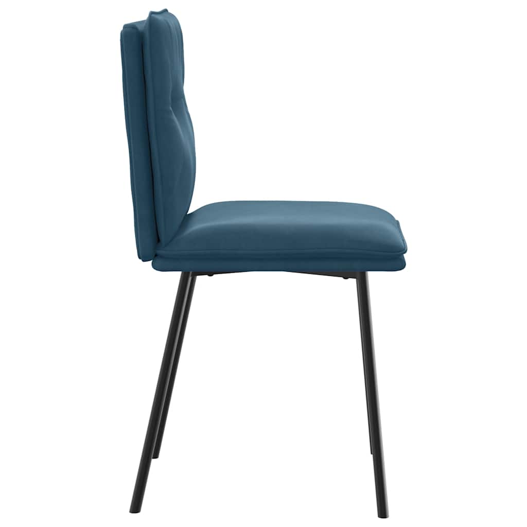 Dining Chairs 2 pcs Blue Velvet