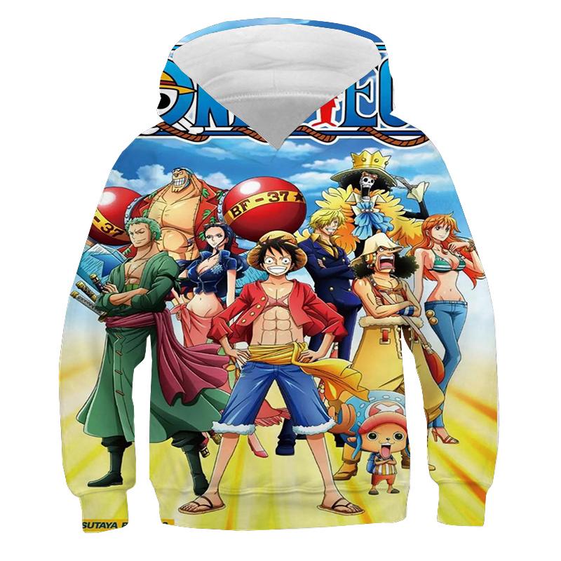 One Piece Hoodie Kids Hooded Sweatshirt Anime Luffy Hoodie Kids Clothes Boys Girls Long Sleeve Autumn warm Pullover Casual Tops
