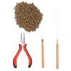 Hair Extension Tool Kit Micro Silicone Rings Bead with Pliers Pulling Hook Crochet Hair Styling