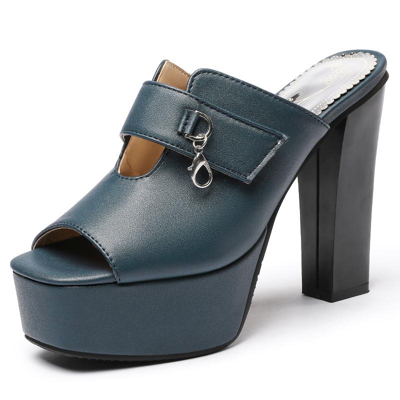 Модные туфли на платформе, женские летние босоножки на высоком каблуке, роскошные женские туфли-мюли, черные, белые, красные, туфли для вечеринок, большой размер 50