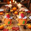 Pilgrim Couple Dolls Thanksgiving Plush Turkey Doll, Stuffed Animal Figurine, Autumn Rustic Country Style Decor Harvest Tabletop Decoration