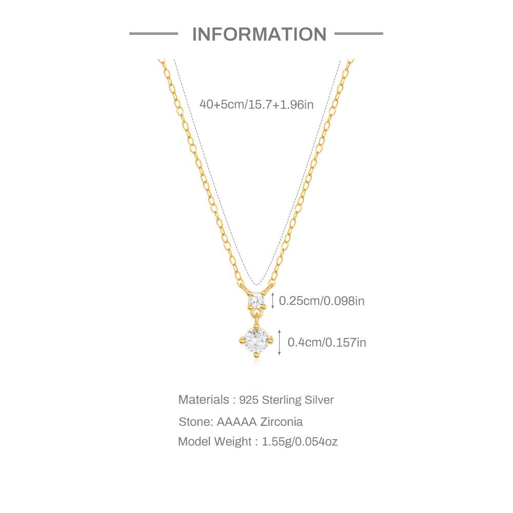 Стильное и простое классическое женское ожерелье на ключицу из стерлингового серебра 925 пробы с четырьмя когтями, инкрустированное бриллиантами