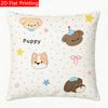 2D Flat - 1pc 2D Flat Throw Pillow Cover with Cute Puppy Faces Stars Polka Dot Pattern Print Polyeste