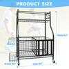 Garage Sports Equipment Organizer, Large Capacity Ball Storage Rack, Rolling Ball Cart with Wheels for Indoor & Outdoor