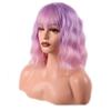 MISS WIG Женский парик с короткой волной и челкой, черный парик из синтетического волокна для женщин, повседневная одежда