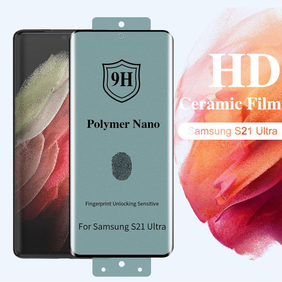 Для Samsung Galaxy S25 S24 S23 S22 S21 S20 Ultra S10 Plus Note 20 Ultra 10 Plus Full Glue Soft Ceramic Screen Protector