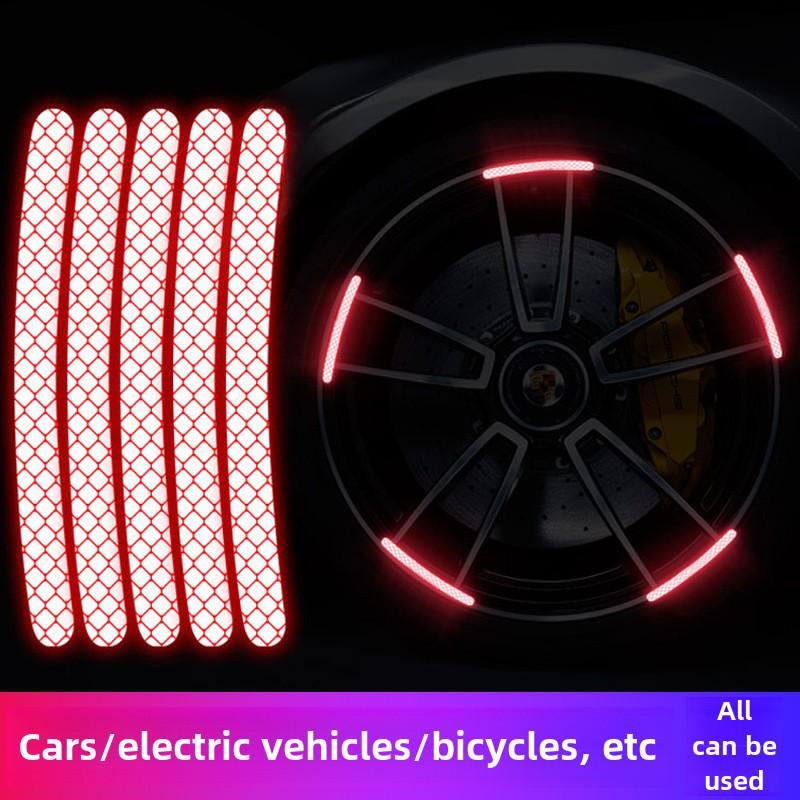 Reflective Tire Strips for Cars & Motorcycles - Decorative Wheel Stickers