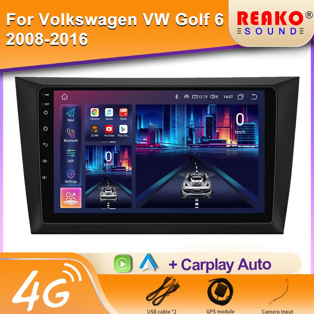 Car Radio For Volkswagen VW Golf 6 MK6 GTI 2008-2016 Wireless Carplay Android Auto Radio Car Multimedia 4G DSP 48EQ 2 Din