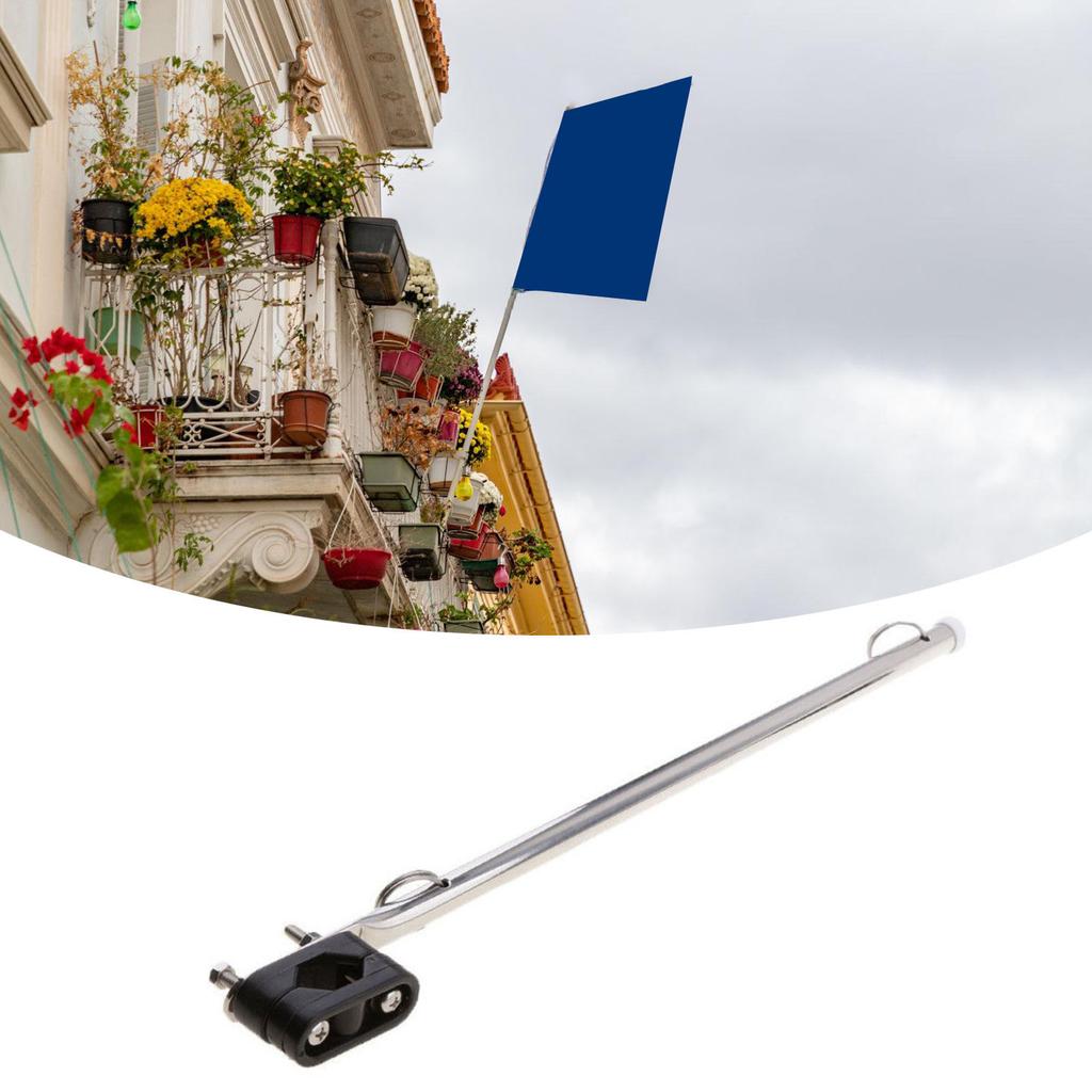 Морской держатель флагштока, держатель флагштока для лодки, нержавеющий, с креплением на рейлинг, регулируемый пластиковый зажим, нержавеющий, для лодки, яхты, автомобиля