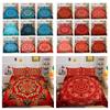 Duvet Cover Set Blue Red Paisley Printed Beautiful Woman Home Bedclothes King Size Bedding Suit