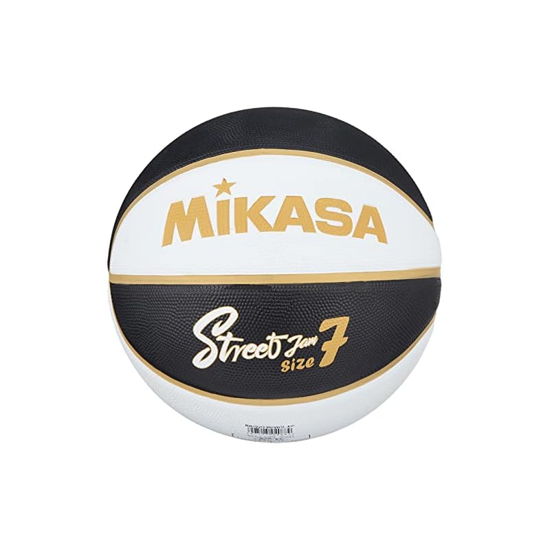 Баскетбольный мяч Mikasa, размер 7, резиновый, черно-бело-золотой, BB702D-BKWGL-EC, Рекомендуемое внутреннее давление: 0,490-0,630 кгс/см²