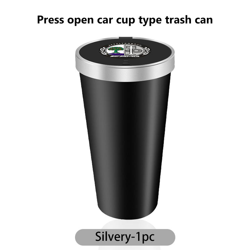 For AMG Car Trash Can Mini Waterproof Storage Cup Holder Garbage Bin Lid Accessories GLC GLE GLK W190 W201 C180 C200 W203 W204 OO4