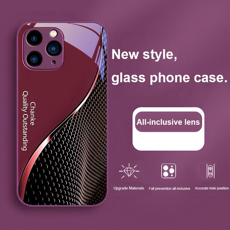 Отличное качество Шанс для iPhone 15 14 13 12 11 Pro Max X XS XR 7 8 Plus 2020 2022 SE Черный чехол для телефона из закаленного стекла