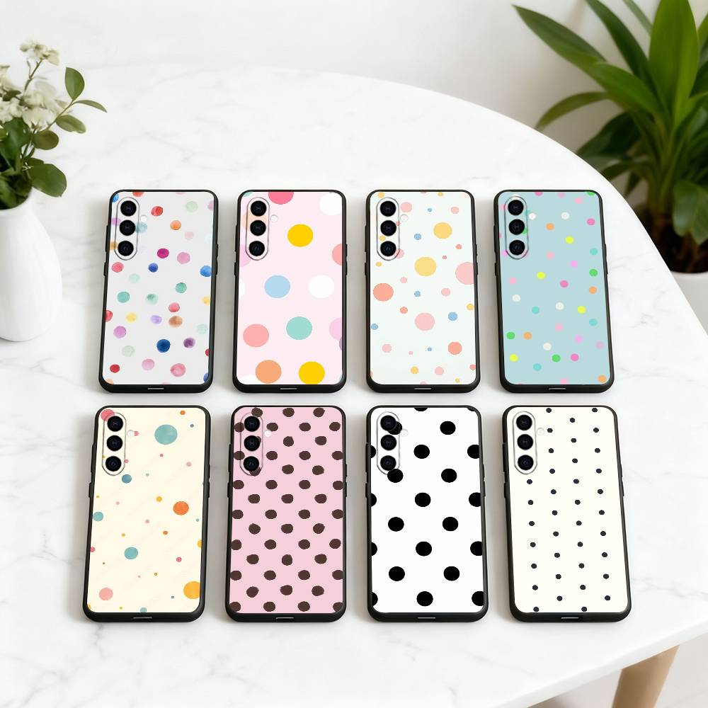 Чехол для телефона DOT P-Polka Pattern для Samsung Galaxy A73, A72, A71, A70, A53, A52, A51, Мягкий силиконовый черный чехол
