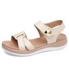 Fashion 2024 New Summer Genuine Leather Open Toe Women's Sandals Fashion Buckle Flat Ladies Sandals Outdoor Casual Ladies Beach Sandals