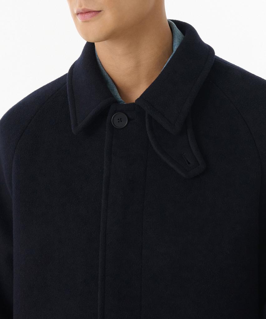 Musinsa Standard Cashmere Blend Oversized Minimal Balmacaan Coat [Navy]