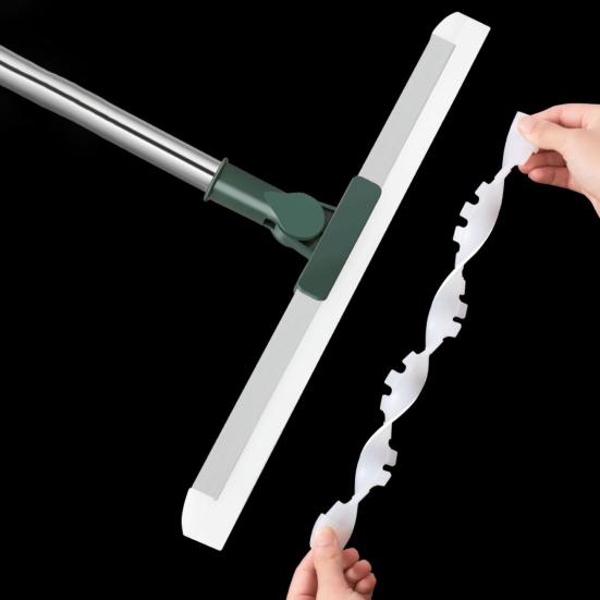 Yousheng Silicone Floor Scraper Stainless Steel Retractable Handle Bathroom Wiper Broom Tile Floor Cleaning Tools