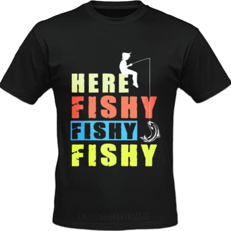 Unisex Brand Tshirt Street Wear Boys Oneck Tshirt Brand Here Fishy Fishy Fishy Cool Unisex Teeshirt Summer Fashion Top Tees