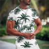Summer Coconut Tree 3D Print T-Shirts Streetwear Clothing Short Sleeve Crew Neck Tops Oversized T Shirt Men's Hawaiian T-Shirt