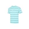 Sportswear Embroidered Logo Striped Loose Knit Sports Short Sleeve T-Shirt Men Tops Blue Green DB6532-307