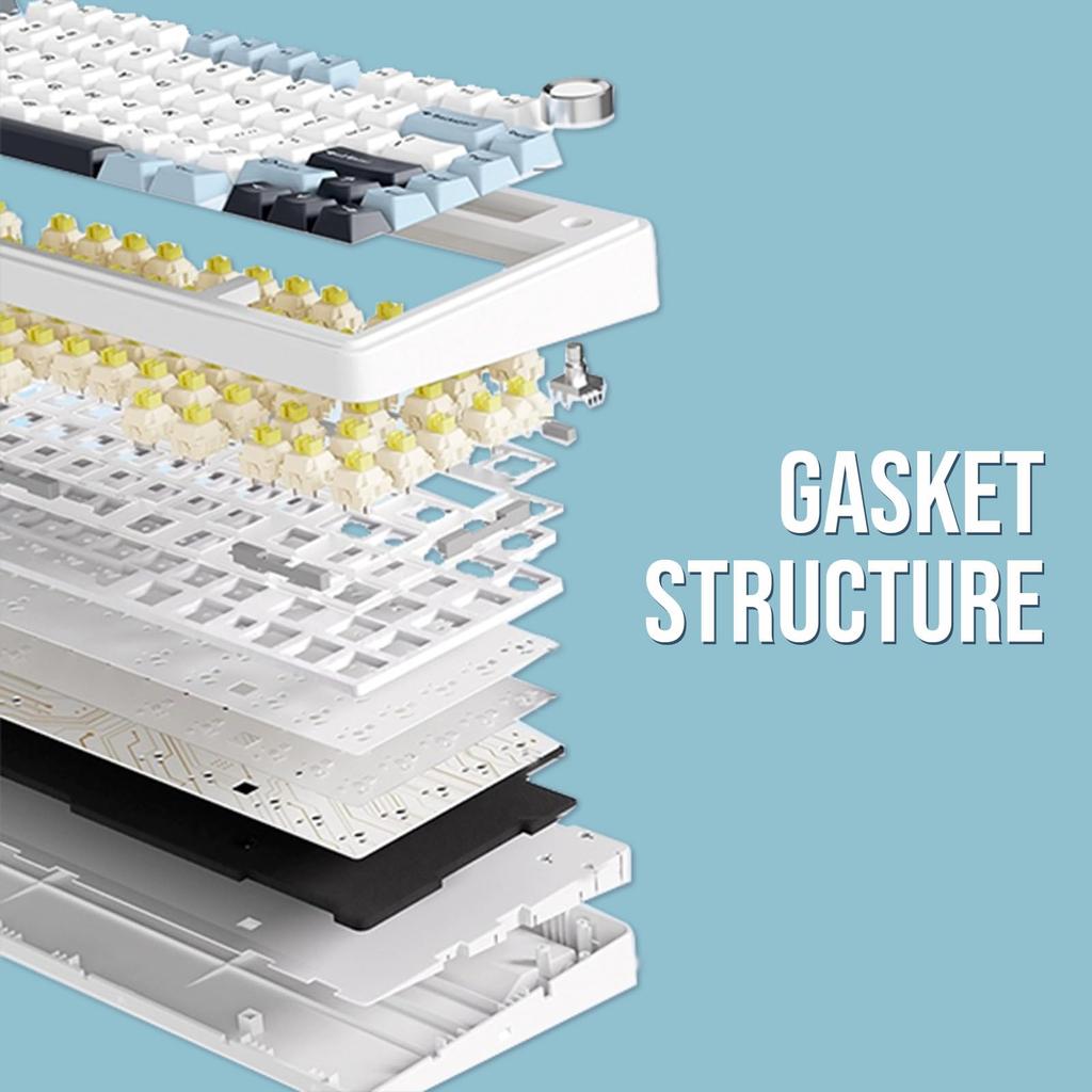 EPOMAKER X Aula F75 Gaming Keyboard Gasket Mechanical Keyboard with 5 Layer Pads Knobs Wireless Hot Swappable RGB Technical Compliance Certified Salt