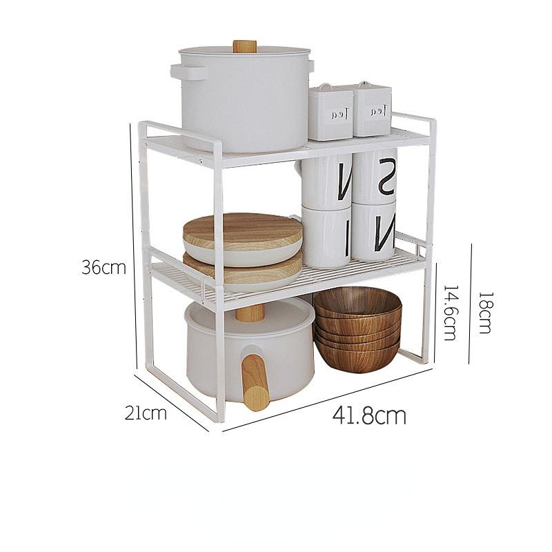 2Pack Cabinet Shelf Organizer Storage Rack Stackable Spice Rack Kitchen Space Saving Double-Layer Shelf Under Sink Storage Rack