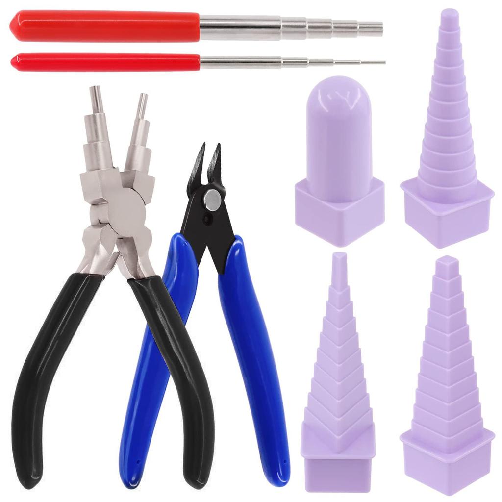 Набор инструментов для наложения проволочных петель, 8 шт., в том числе 2 шт., оправка для наложения проволочных петель, 6-в-1, плоскогубцы для изготовления залогов, 4 формы, бордюр для квиллинга, портативный DIY