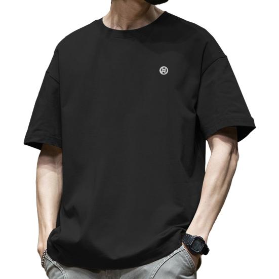 Мужская футболка с круглым вырезом и коротким рукавом, свободная футболка, летняя дышащая повседневная футболка-пуловер, топы на каждый день