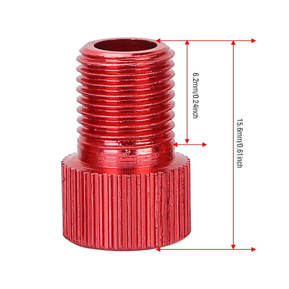 4pcs Road Bike Bicycle Motorcycle Air Pump Adapter for Presta to Schrader Converter (Red)