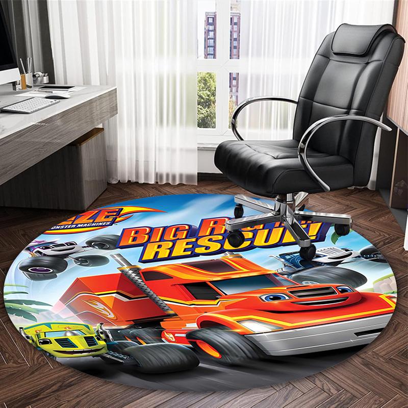 1pc Blaze and the Monster Machines Print Round Carpet Chair Round Carpet Suitable for Bedroom Living Room Home Decorative Carpet