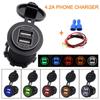 12v Зажигалка 4.2a Двойной USB-разъем для прикуривателя Автомобильный разветвитель розетки Водонепроницаемый USB-зарядное устройство Автомобильный разветвитель розетки