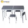 KADAX Tourist Set Folding Table 120cm + 4 Chairs 5in1 Camping Grill