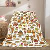 Cartoon-shaped food burger Printed Blanket for Sofa Travel Camping Living Room Office Conditioning Blanket for All Seasons Gifts