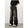Street Retro Lumberjack Jeans Men's High Street Broken Hole Loose Straight Pants Straight Loose Jeans for Men Fashionable and Comfortable Pants