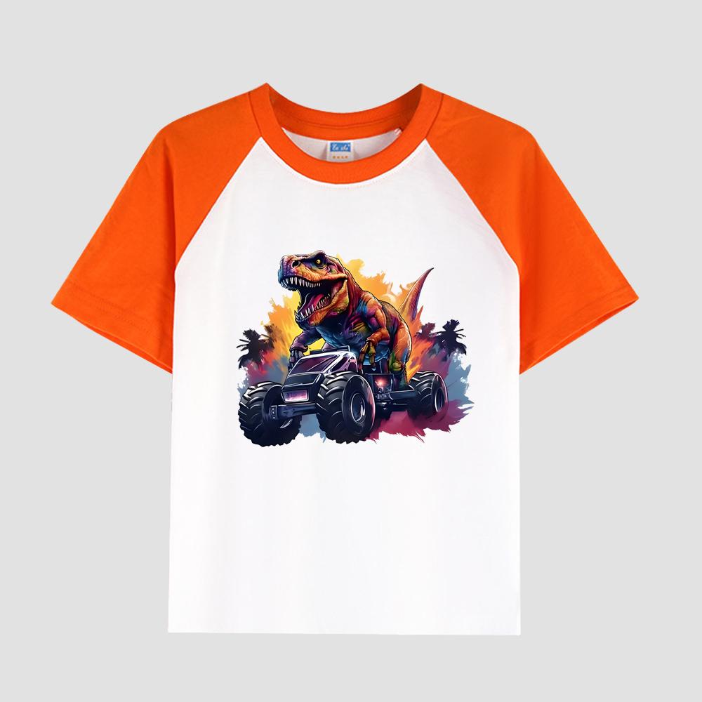 Футболка с коротким рукавом и заниженной линией плеч для мальчиков, хлопковая ткань, повседневный модный детский топ на лето