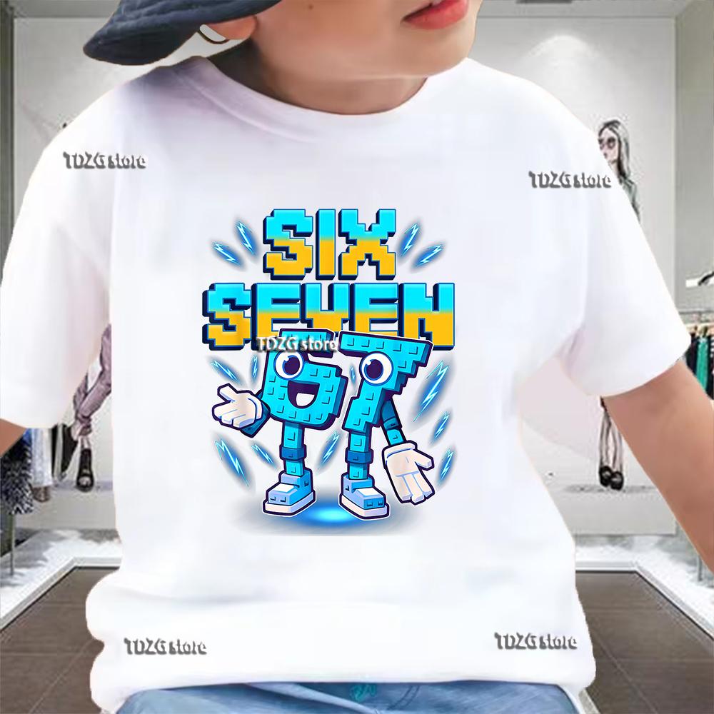 Summer Funny Six Seven 67 Digit 3D Print Children's T-Shirt Casual Boys Short Sleeve Fashion Comfortable Kids Sport Clothes
